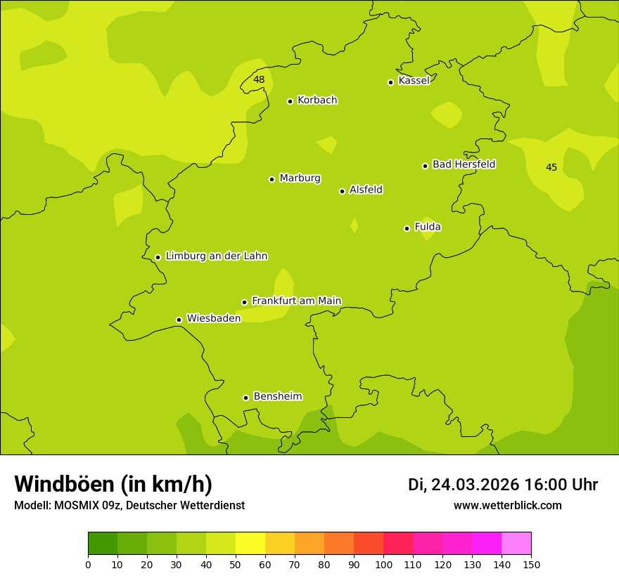 Modellkarte MOSMIX – vmax – he