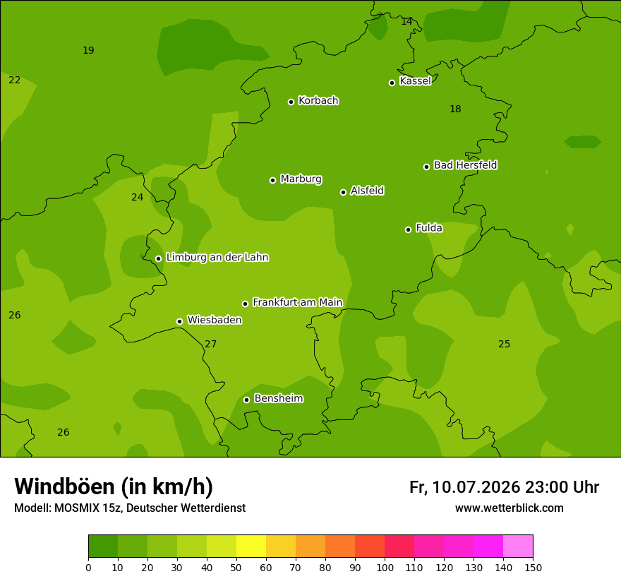 Modellkarte MOSMIX – vmax – he