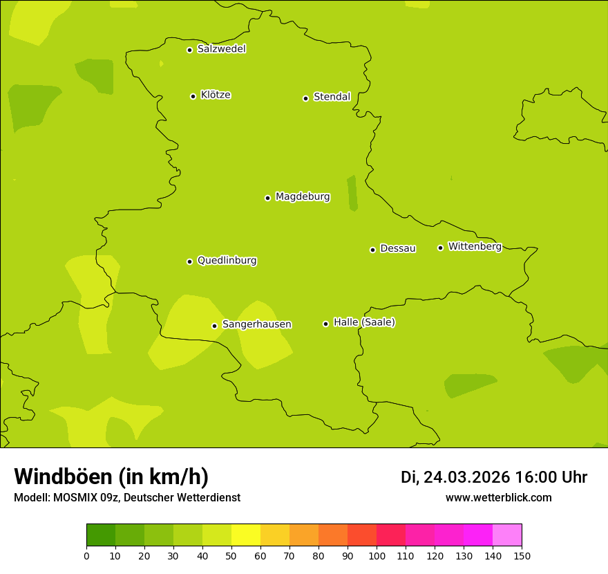 Modellkarte MOSMIX – vmax – st