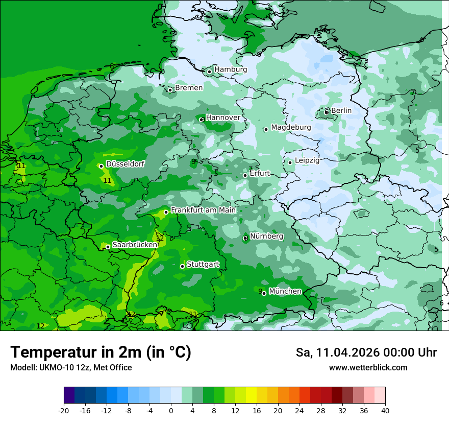 Modellkarte UKMO – t2m – deutschland