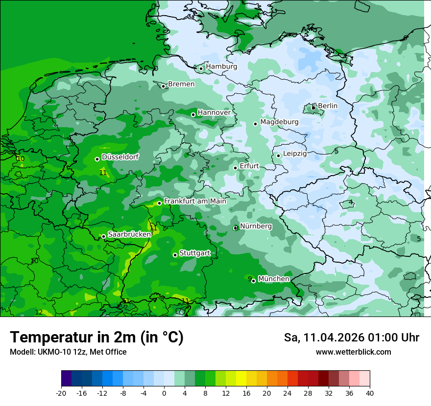 Modellkarte UKMO – t2m – deutschland
