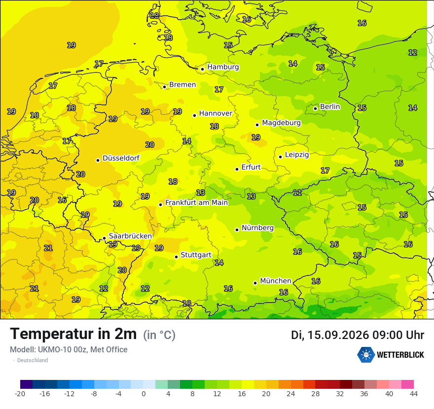 Modellkarte UKMO – t2m – deutschland