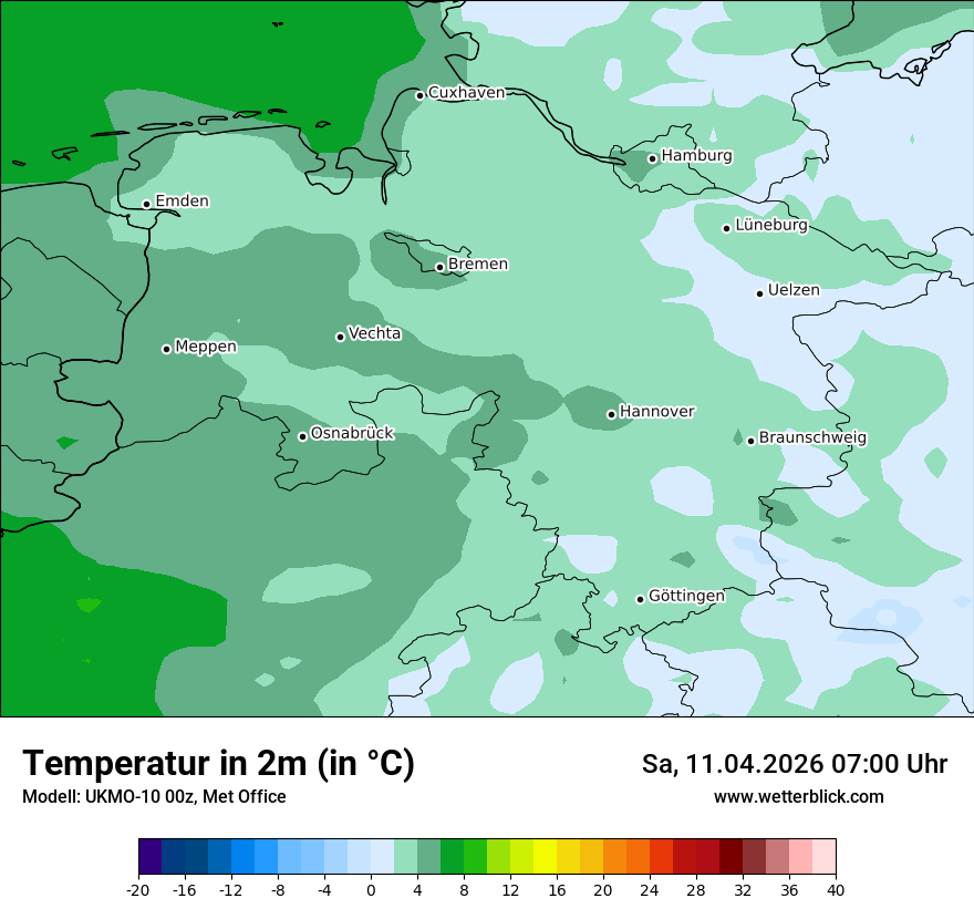 Modellkarte UKMO – t2m – ni