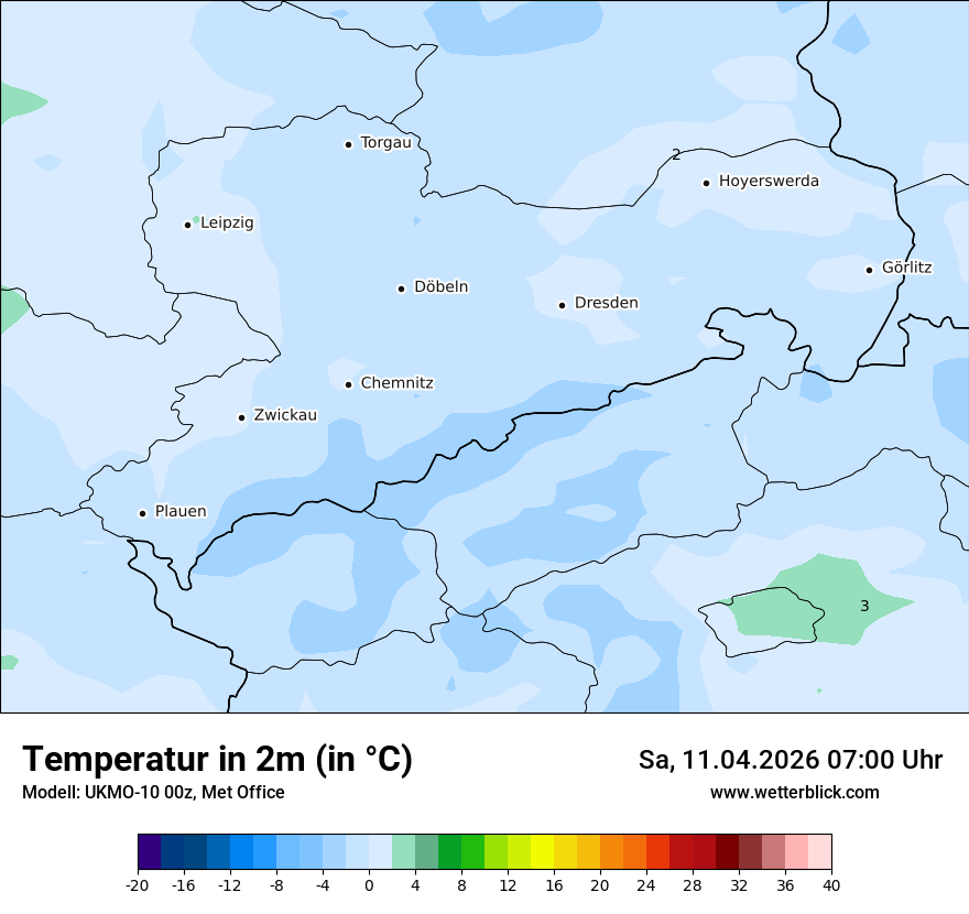 Modellkarte UKMO – t2m – sn