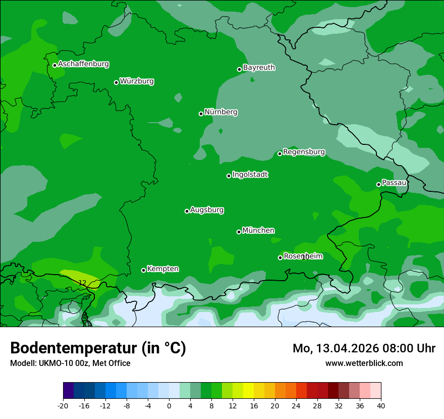Modellkarte UKMO – t_g – by