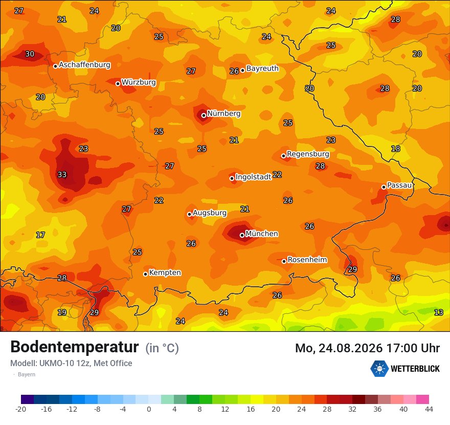 Modellkarte UKMO – t_g – by