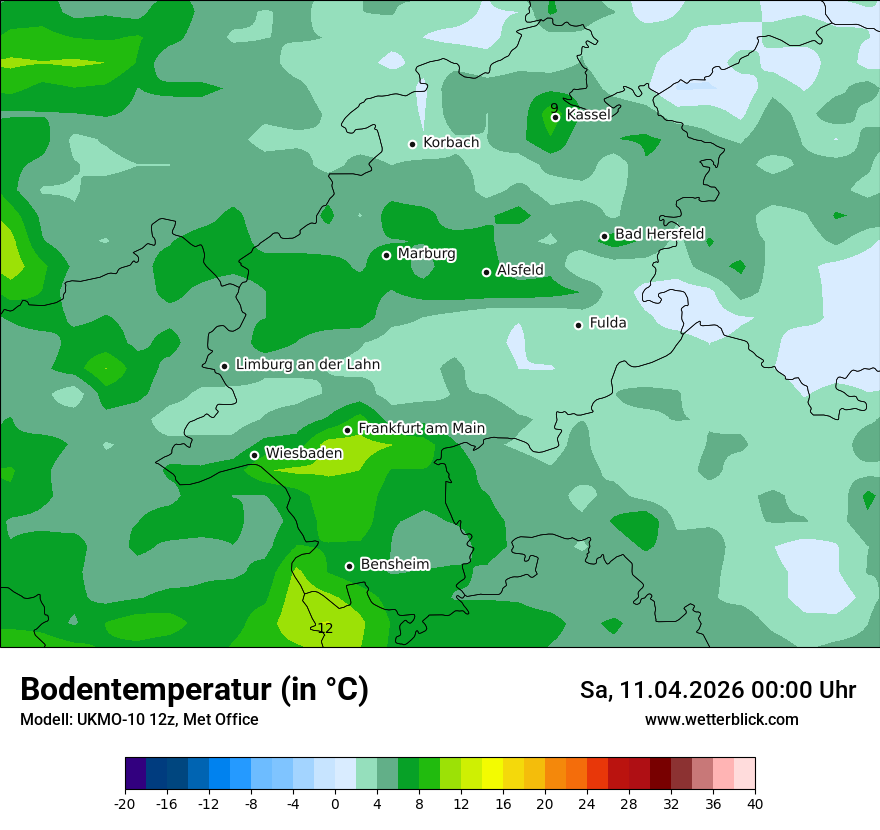 Modellkarte UKMO – t_g – he
