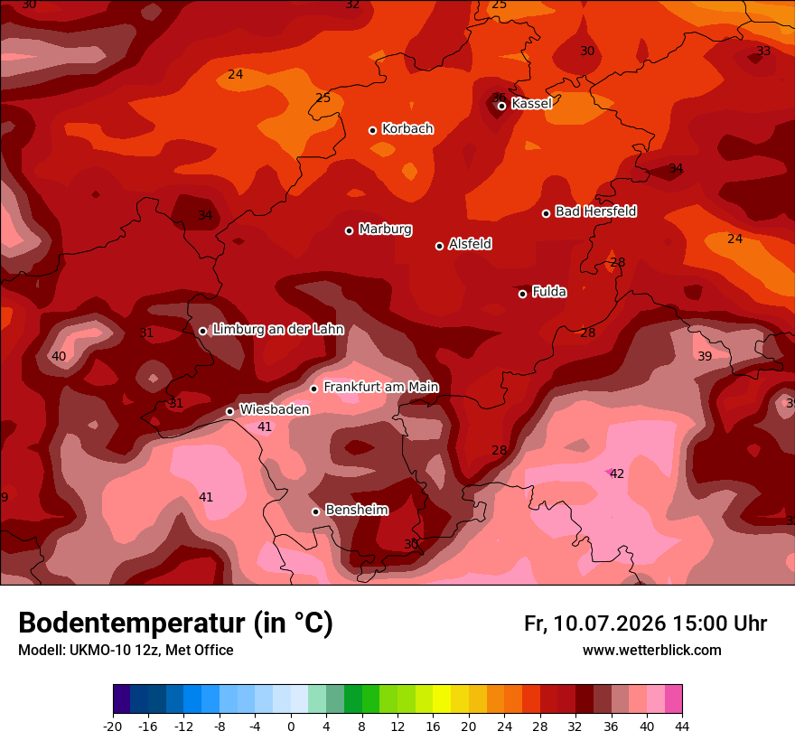 Modellkarte UKMO – t_g – he