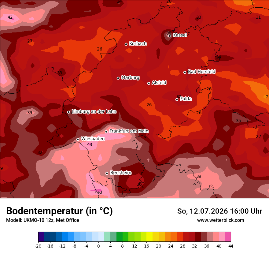 Modellkarte UKMO – t_g – he
