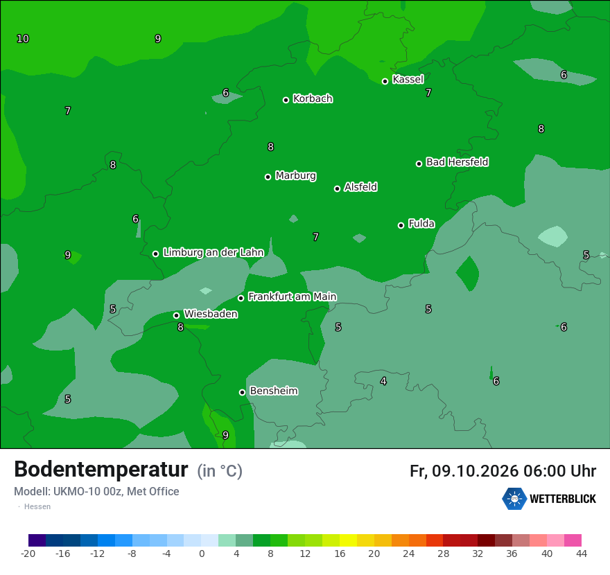 Modellkarte UKMO – t_g – he