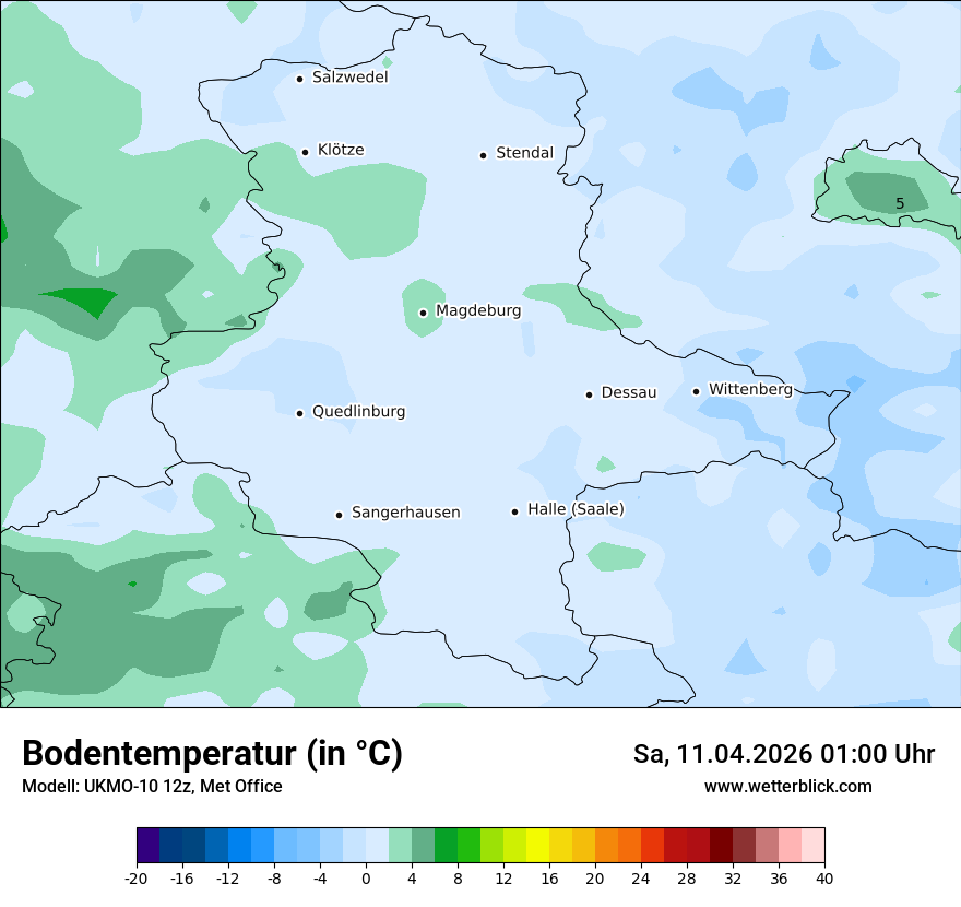 Modellkarte UKMO – t_g – st