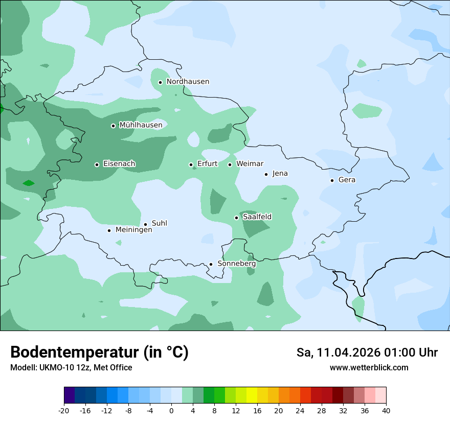 Modellkarte UKMO – t_g – th