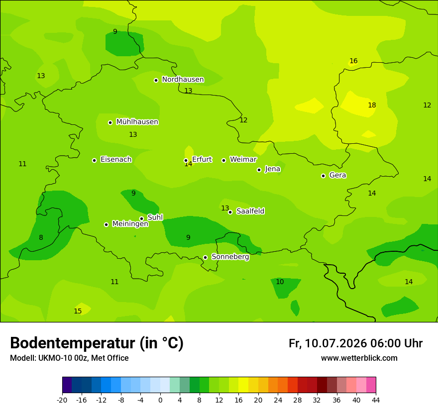 Modellkarte UKMO – t_g – th