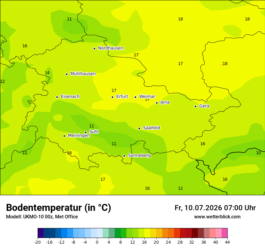 Modellkarte UKMO – t_g – th