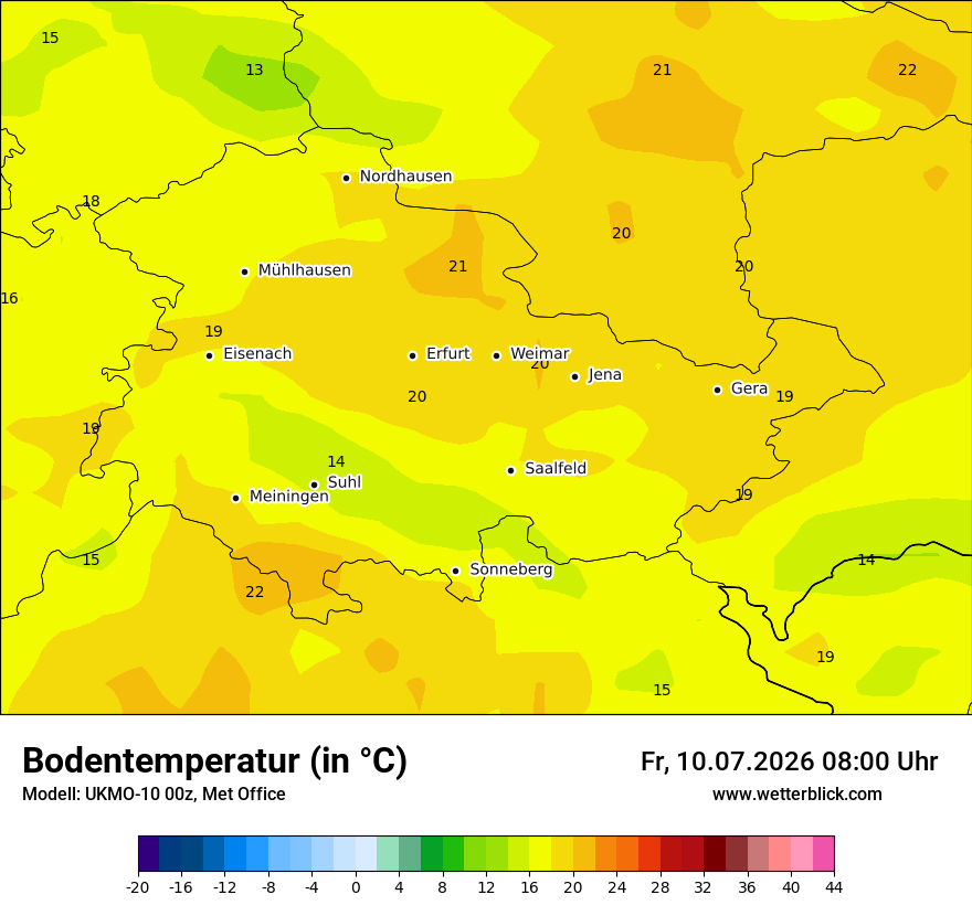 Modellkarte UKMO – t_g – th