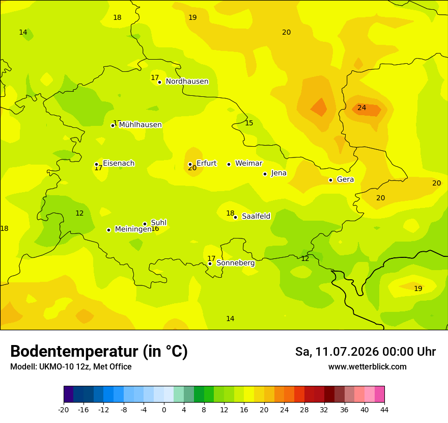 Modellkarte UKMO – t_g – th