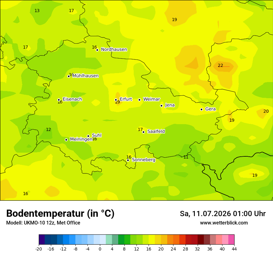 Modellkarte UKMO – t_g – th