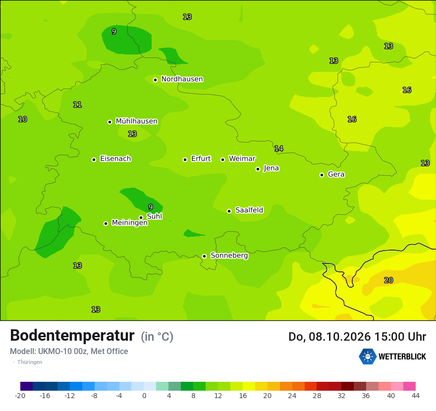Modellkarte UKMO – t_g – th