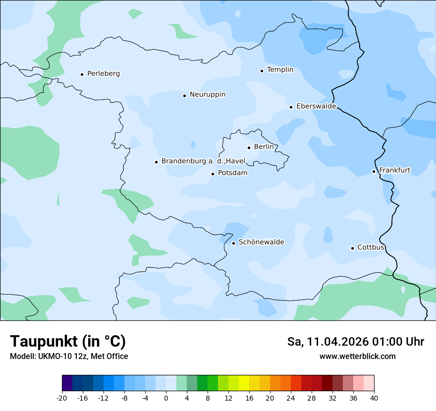 Modellkarte UKMO – td – bb