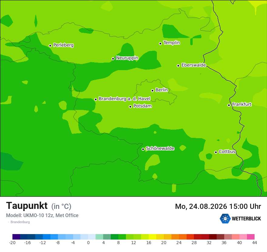 Modellkarte UKMO – td – bb