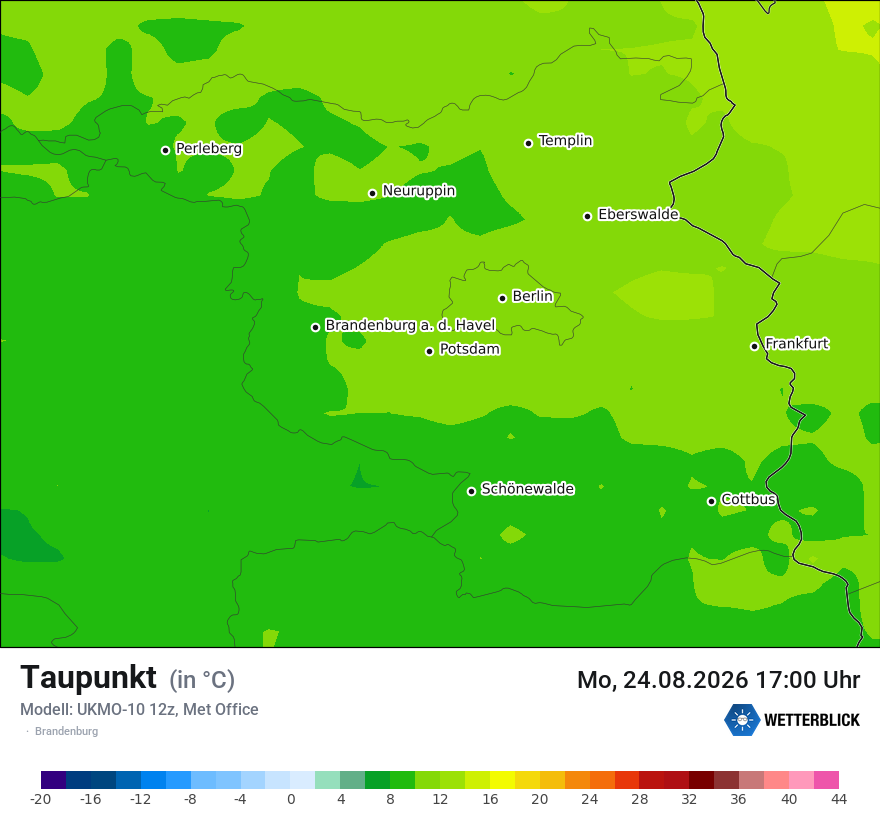 Modellkarte UKMO – td – bb