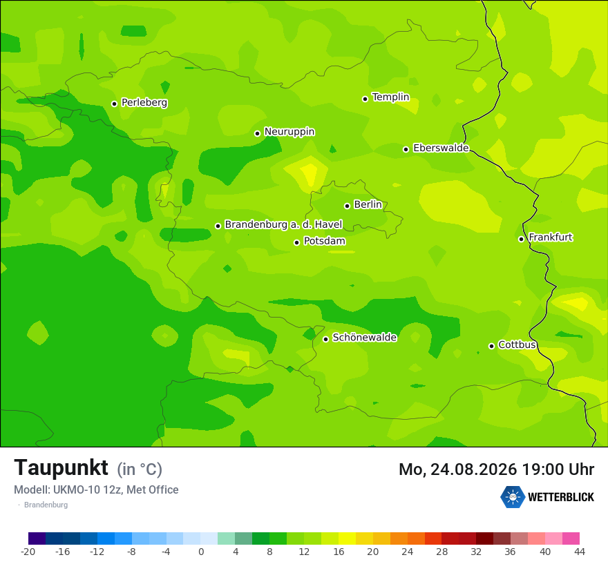 Modellkarte UKMO – td – bb