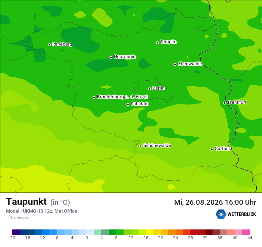 Modellkarte UKMO – td – bb