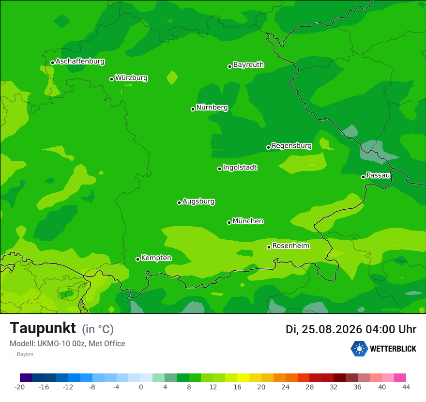 Modellkarte UKMO – td – by