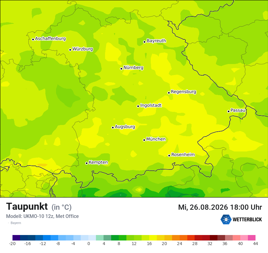 Modellkarte UKMO – td – by