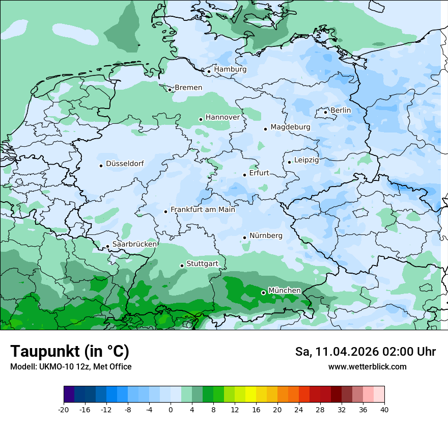 Modellkarte UKMO – td – deutschland