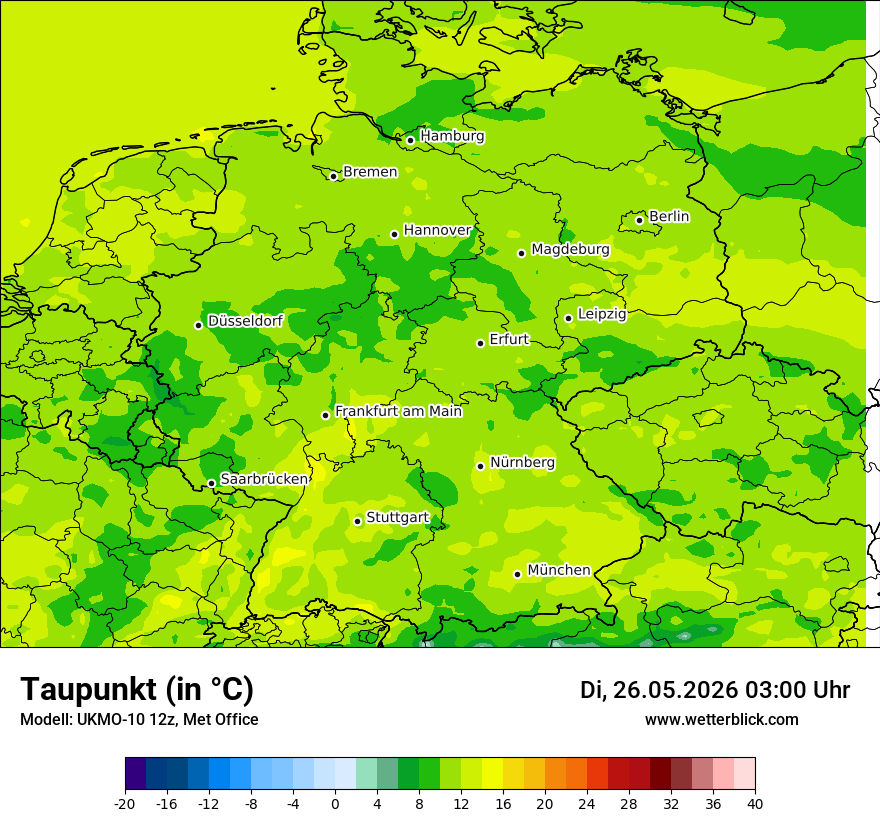Modellkarte UKMO – td – deutschland