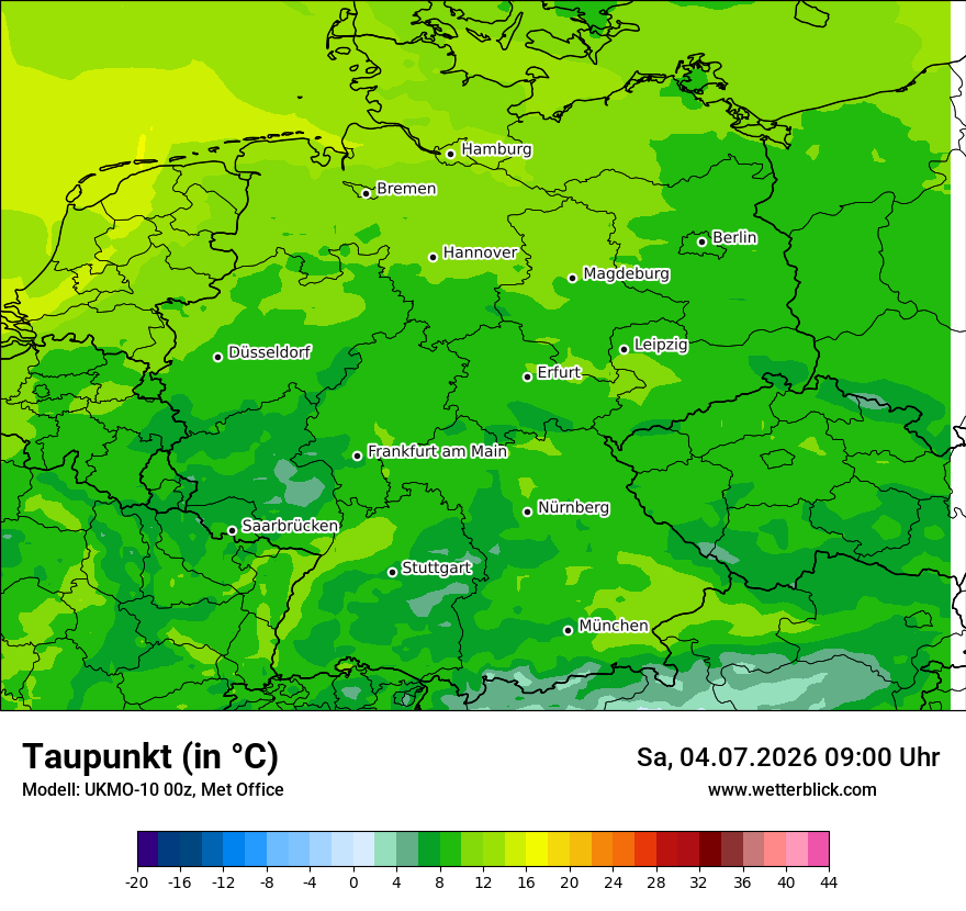 Modellkarte UKMO – td – deutschland