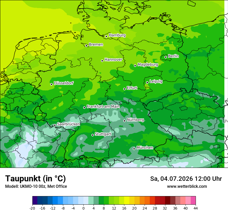 Modellkarte UKMO – td – deutschland