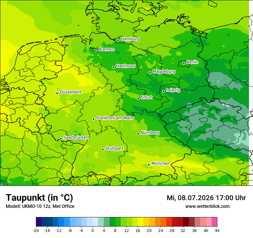 Modellkarte UKMO – td – deutschland