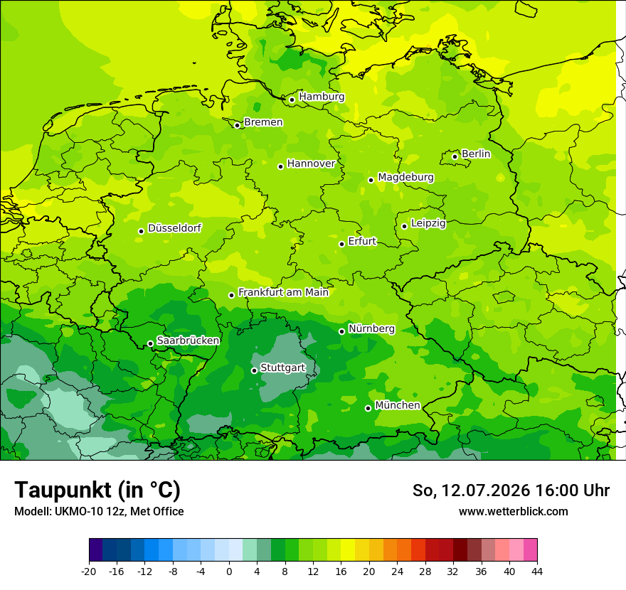 Modellkarte UKMO – td – deutschland