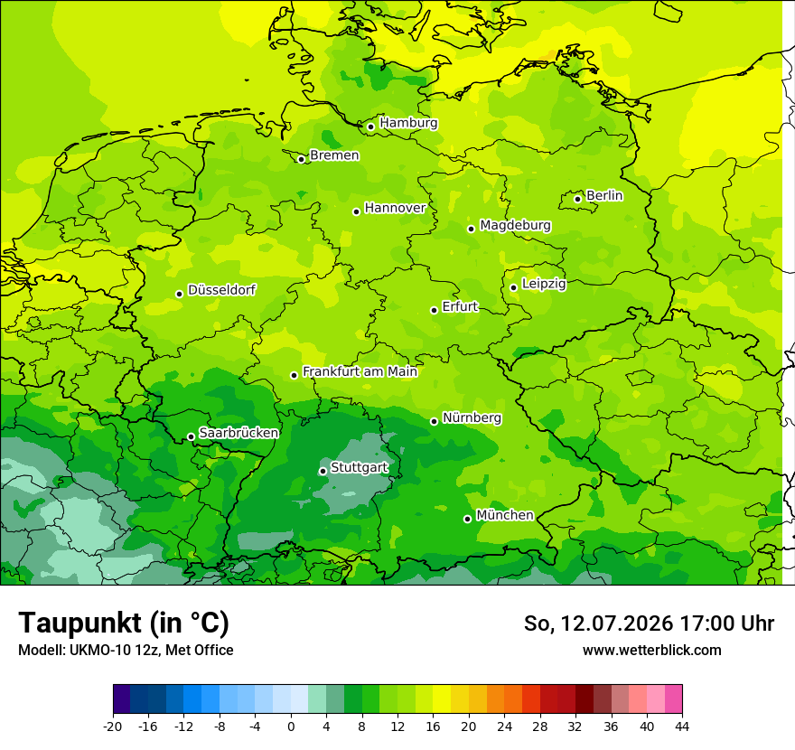 Modellkarte UKMO – td – deutschland