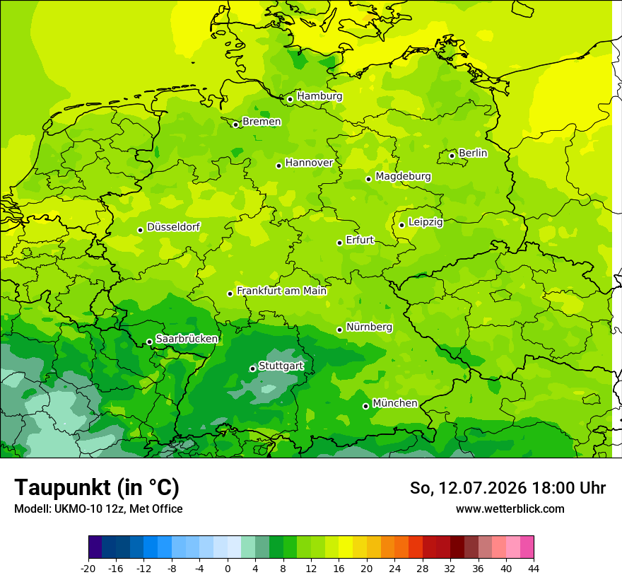Modellkarte UKMO – td – deutschland