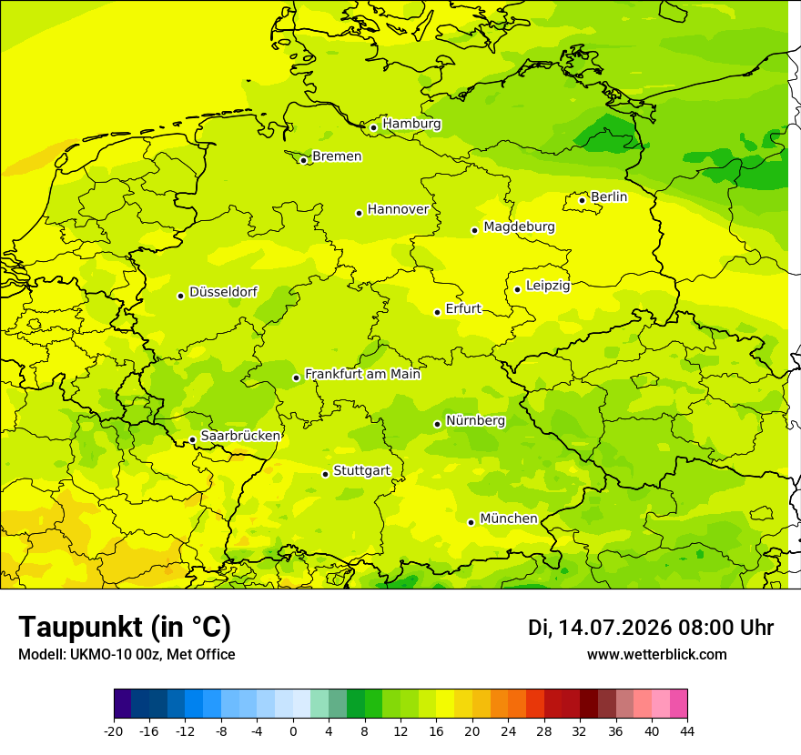Modellkarte UKMO – td – deutschland