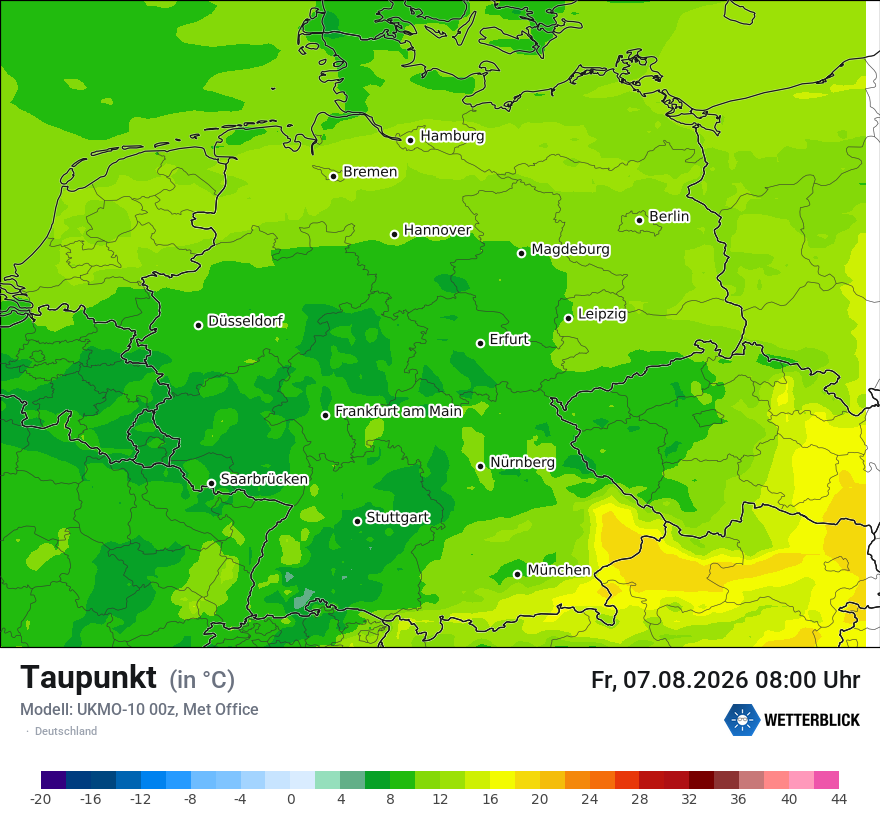 Modellkarte UKMO – td – deutschland