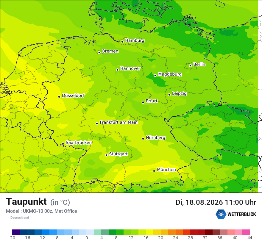 Modellkarte UKMO – td – deutschland