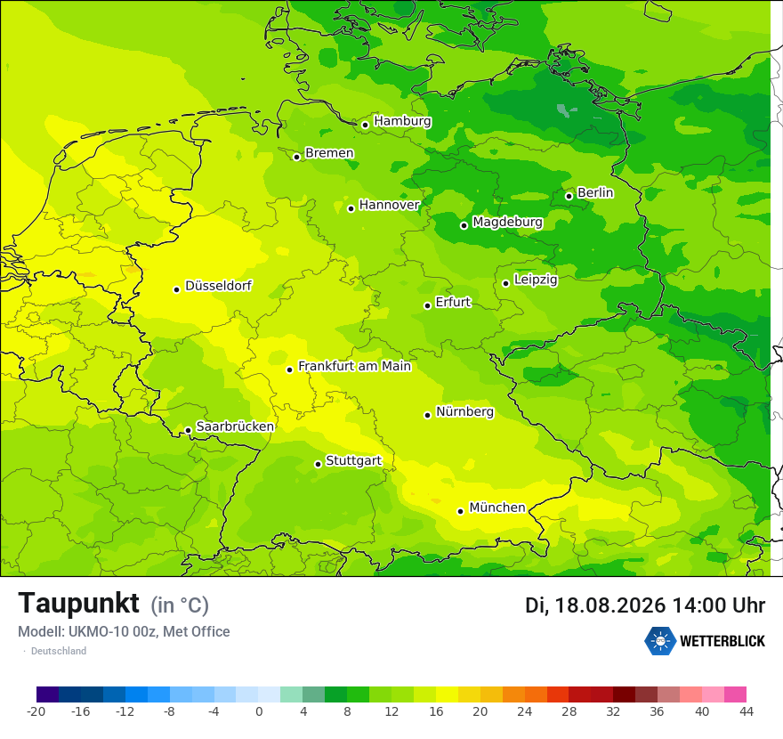 Modellkarte UKMO – td – deutschland
