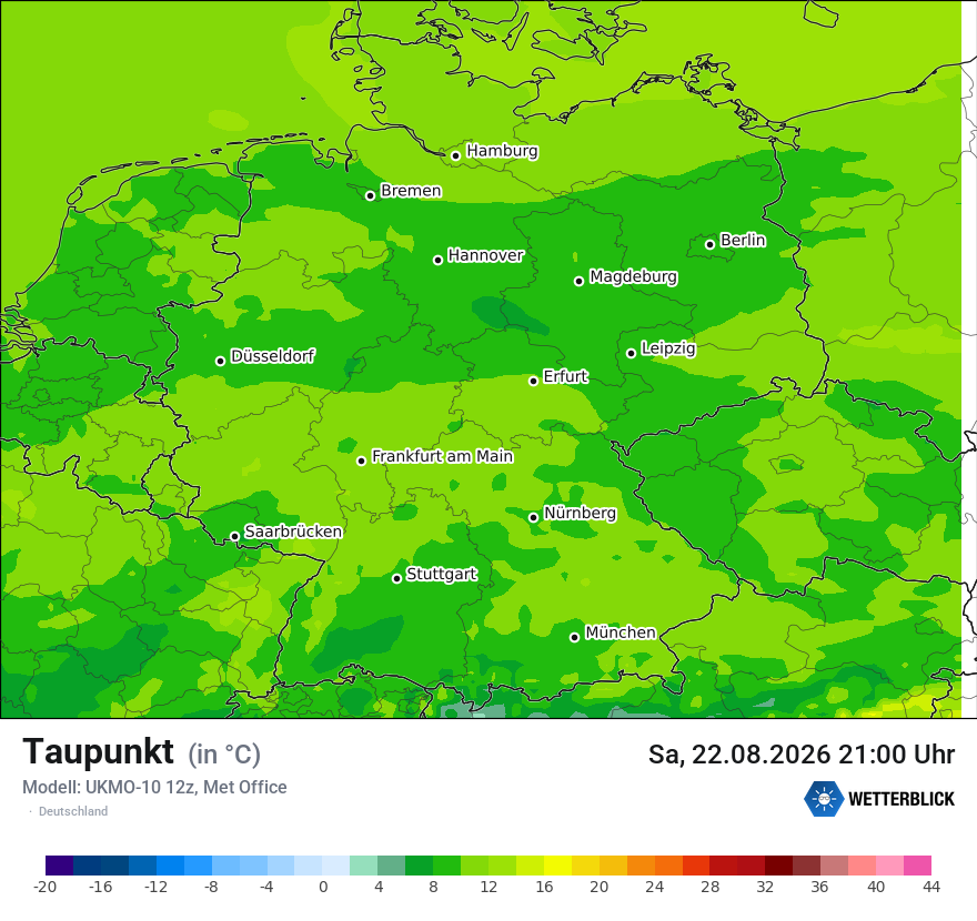Modellkarte UKMO – td – deutschland