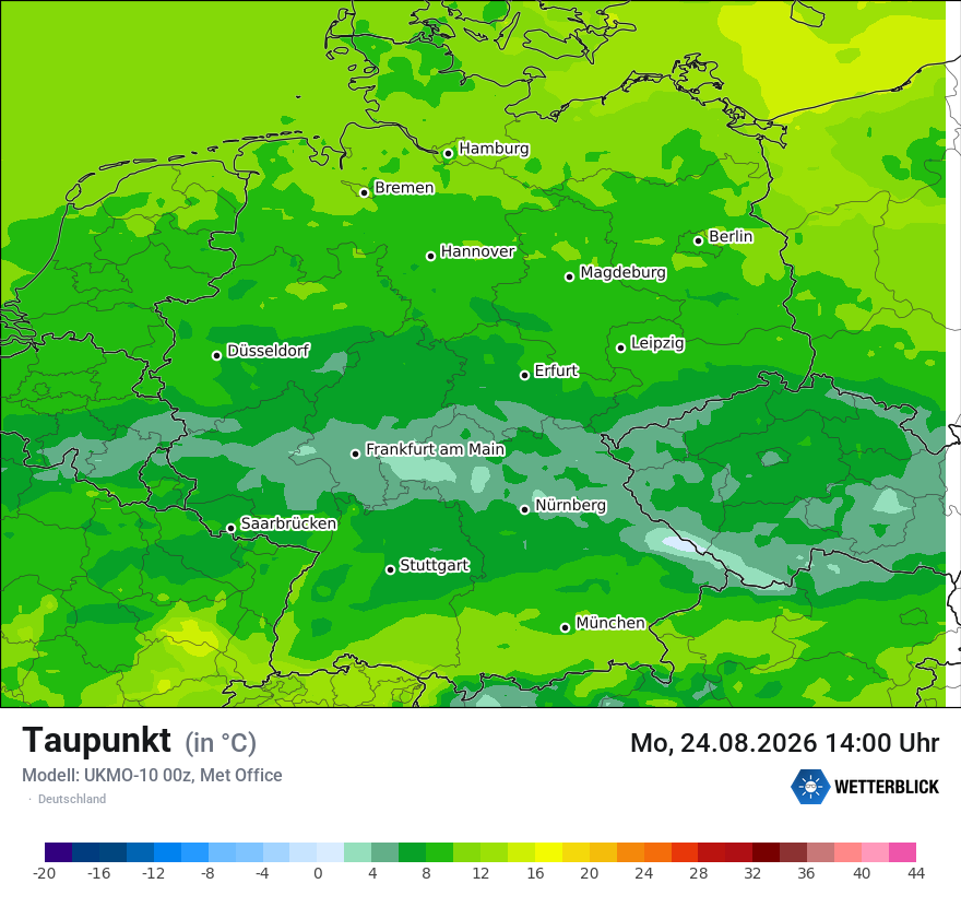 Modellkarte UKMO – td – deutschland