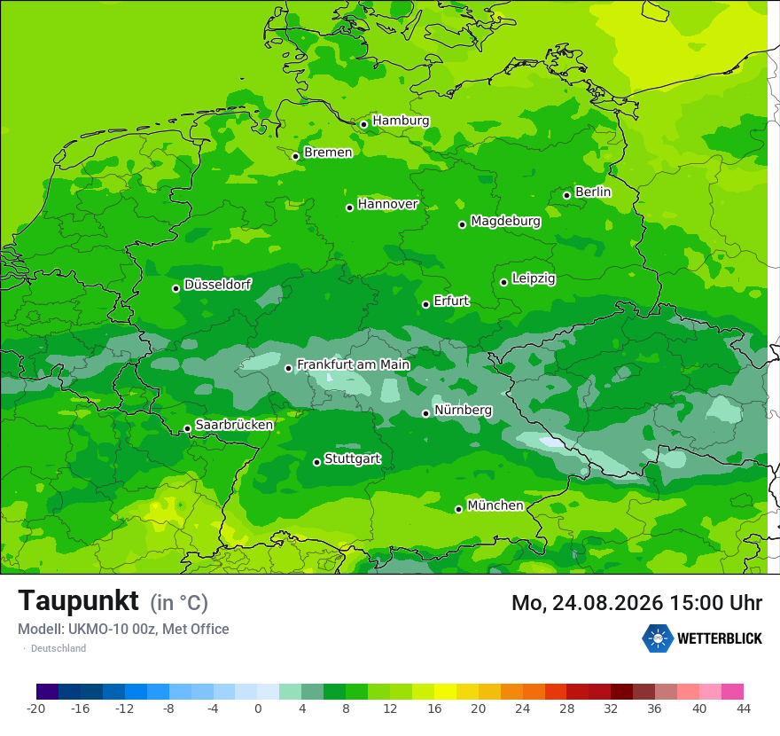 Modellkarte UKMO – td – deutschland