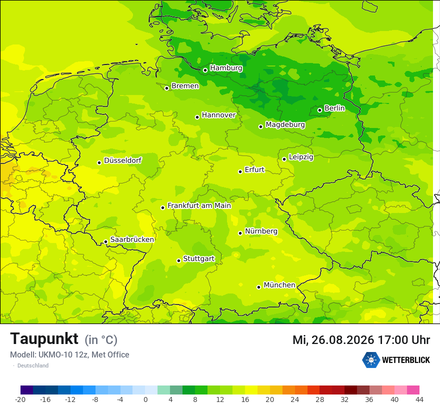 Modellkarte UKMO – td – deutschland