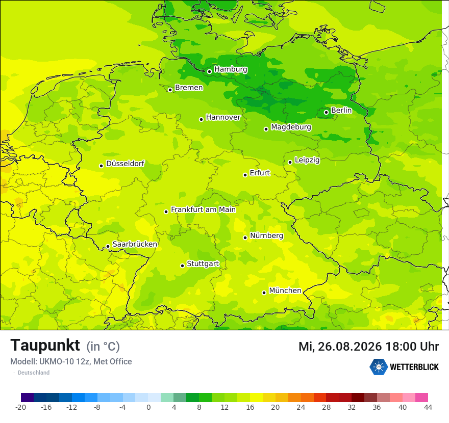 Modellkarte UKMO – td – deutschland