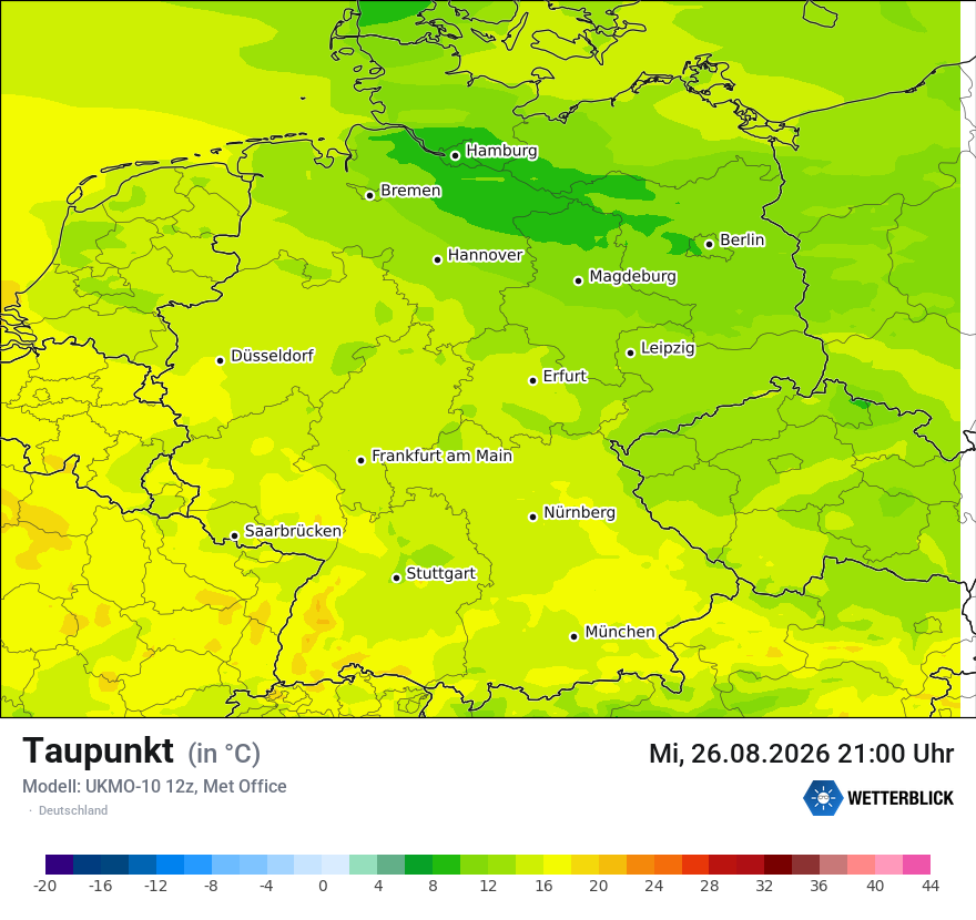 Modellkarte UKMO – td – deutschland