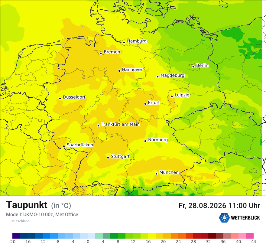 Modellkarte UKMO – td – deutschland