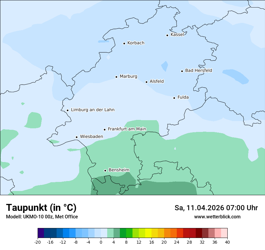 Modellkarte UKMO – td – he