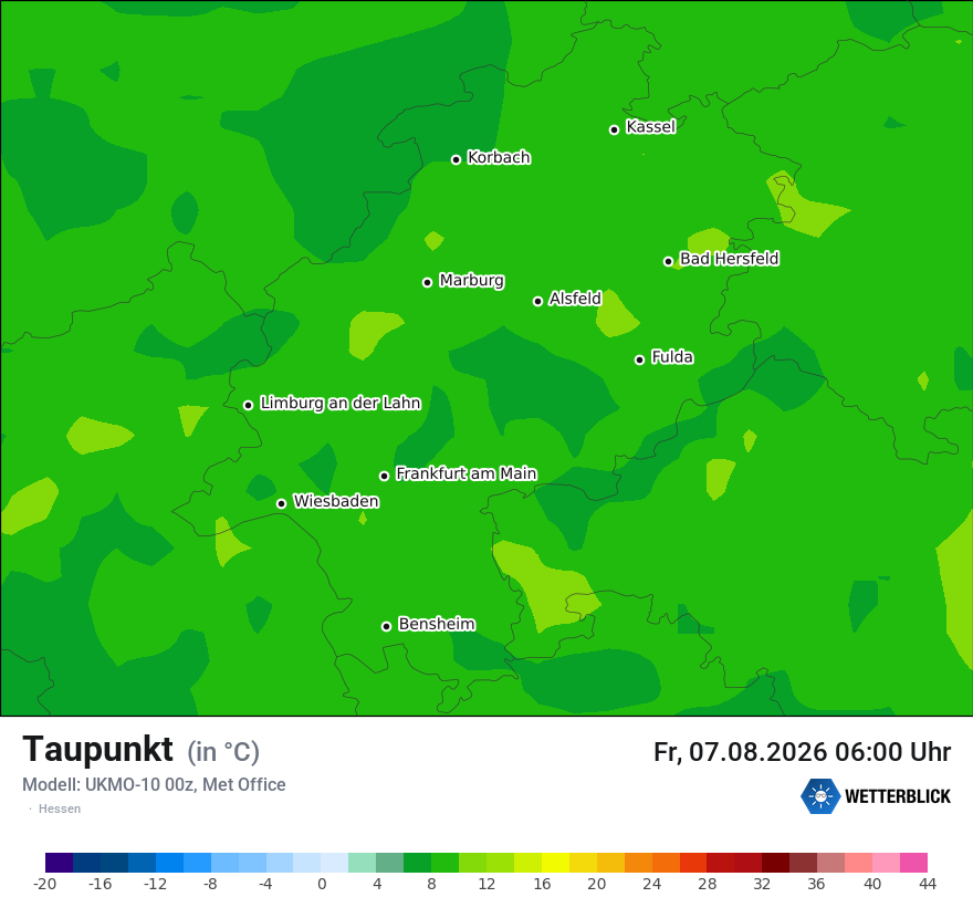Modellkarte UKMO – td – he